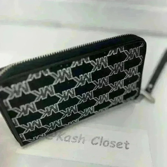 Michael Kors Wristlet JST Large Phone Case Wallet MK Signature Black Multi - Picture 4 of 6